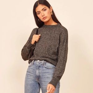 Reformation Gray Crew Neck Sweater